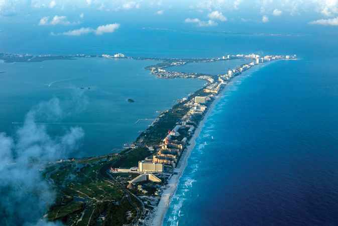 Transat says its wants its new resort chain, now in development, to reflect the company’s style. Seen here, an aerial view of Cancun’s popular Hotel Zone.