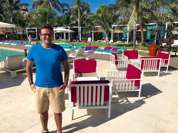 Julien Laurent in the renovated Jade 5 Trident pool area