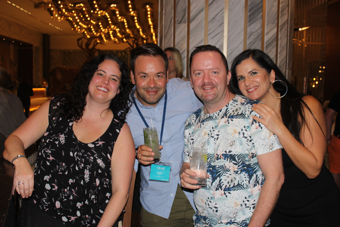 WestJet Travel Agent Advisory Board members Adam Bath, MaryBeth Wood and Neena Kapoor with WestJet's Matthew Djorsev