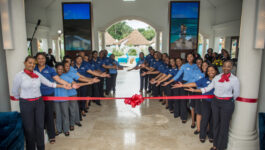 Welcoming smiles from the staff at the grand opening of the brand new Sandals Royal Barbados