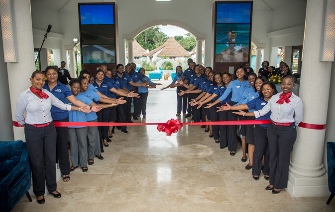 Welcoming smiles from the staff at the grand opening of the brand new Sandals Royal Barbados