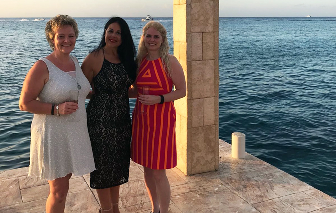 TDC agent@home Lori Kennedy inspects destination wedding sites with Michelle Armstrong, Manager, Groups and Special Programs, and Anita Stephens, TDC agent@home