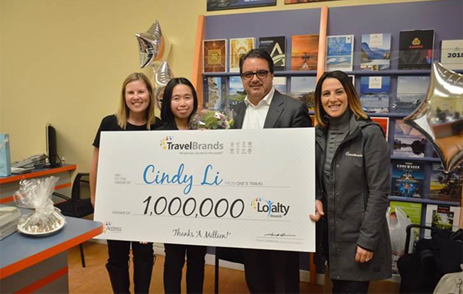 TravelBrands awards Markham-based agent 1,000,000 Loyalty Rewards points