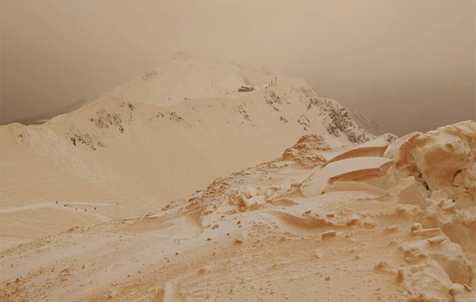 Orange snow falls in Russia