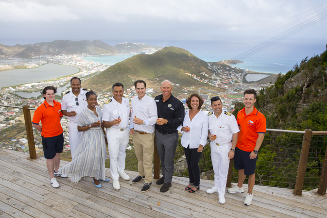 Representatives from Carnival Corporation, Carnival Cruise Line and Rockland Estate celebrated the grand opening of St. Maarten’s newest attraction, featuring the world’s steepest zipline.