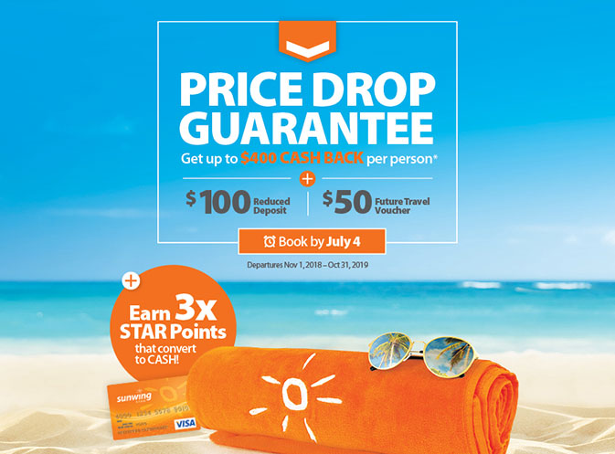 Sunwing readies for winter with Price Drop Guarantee & 3x STAR points offer