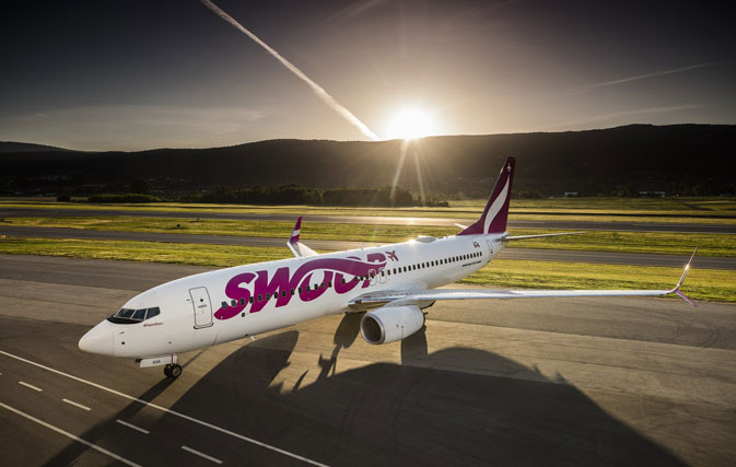 Swoop’s bright magenta livery makes a splash with new pics, video