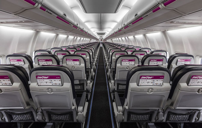 Swoop’s bright magenta livery makes a splash with new pics, video