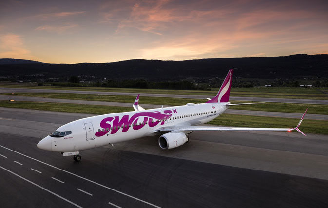 Swoop’s bright magenta livery makes a splash with new pics, video
