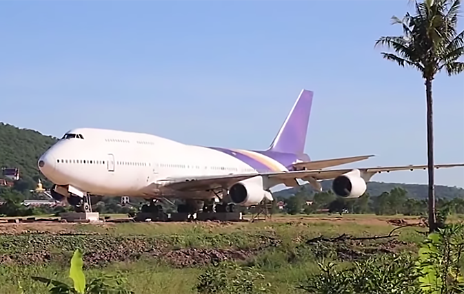Thai villagers wake up to find abandoned jumbo jet in their backyard