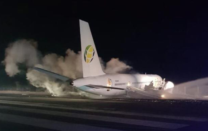 Plane carrying Canadians skids off runway in Guyana, no major injuries