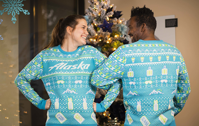 Alaska Airlines can’t get enough of ugly holiday sweaters