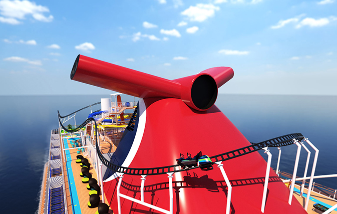 Get ready for the first-ever roller coaster at sea, courtesy of Carnival