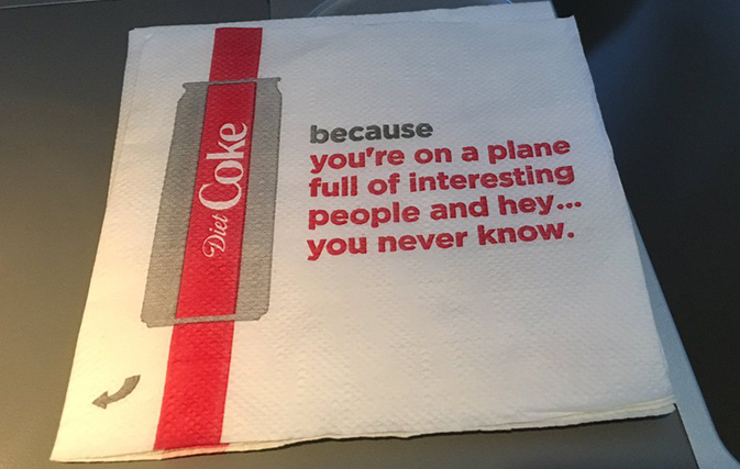 Creepy or cute? Weigh in on the debate over Delta’s flirty napkins