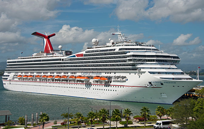 Carnival Freedom's smokestack catches fire in Turks & Caicos