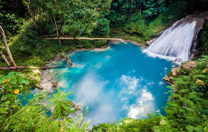 Blue-hole-waterfall-from-above-in-Jamaica