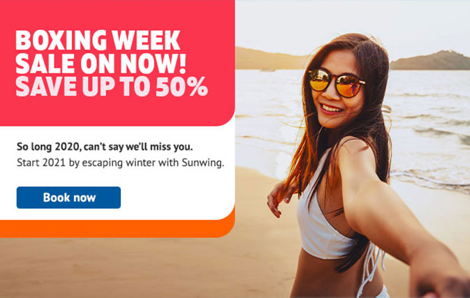 Sun-seekers can get up to 50% off with Sunwing’s Boxing Week Sale