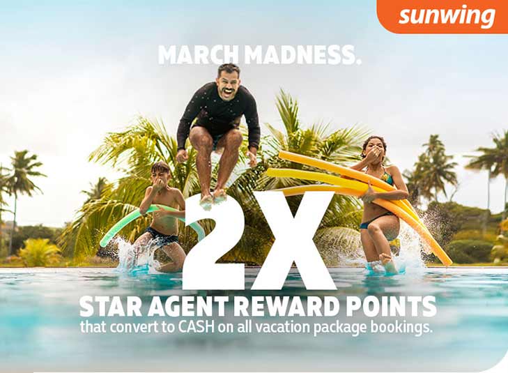 Earn double the rewards with Sunwing’s March Madness Sale