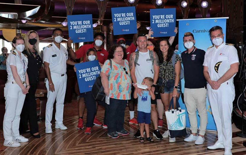 Two millionth passenger since the restart for Carnival Cruise Line