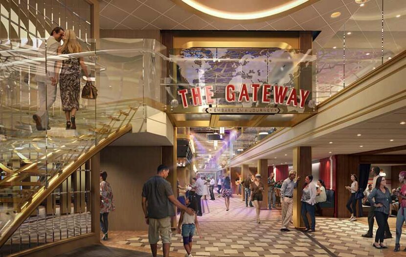 Carnival Celebration’s new zone, The Gateway, offers entertainment, dining and shopping