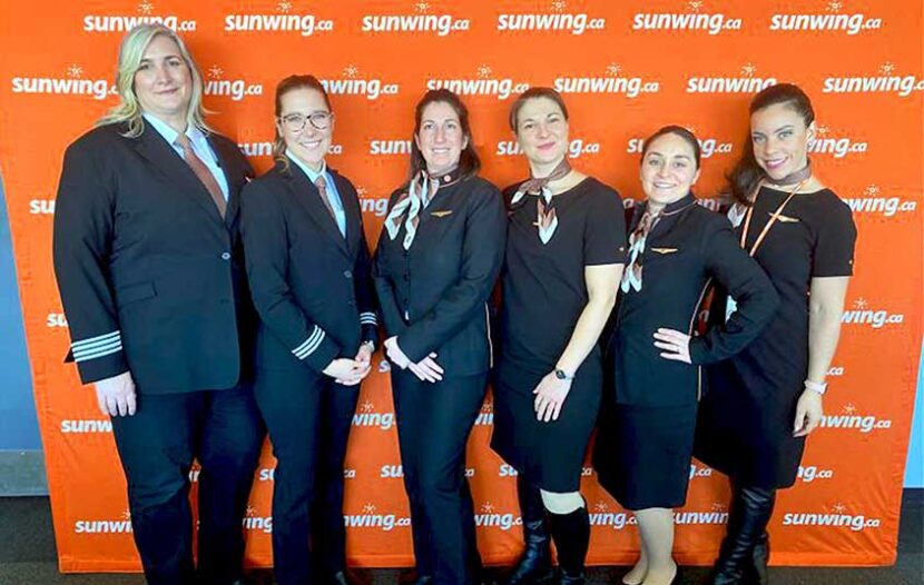 Sunwing’s three all-female flight deck and cabin crew flights honour International Women’s Day